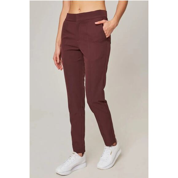 Mondetta Tailored High Rise Comfort Stretch Burgundy Patnts Size 6 - Picture 1 of 11